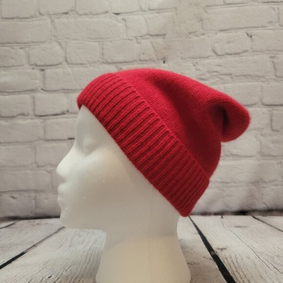 Charter Club 100% Cashmere Cuffed Beanie- Red